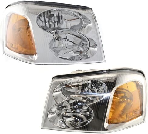 2pcs Headlight Left Right Side Clear Lens W/Bulb Headlamp for GMC for Envoy SLE/SLT 02-09 & Denali 05-09 for Envoy XL SLE/SLT 02-06 & Denali 05-06 for Envoy XUV SLE/SLT 04-05 in Saudi Arabia