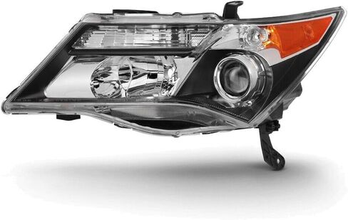for Acura for MDX Base 07-09 w/o Headlight Headlamp Replacement Left Driver Side Black-Housing Heavy Duty Polycarbonate-Lens 125-5143 in Saudi Arabia