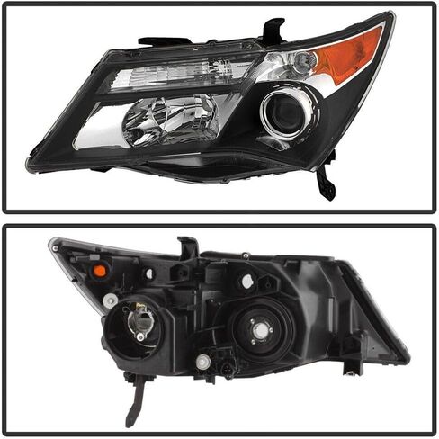for Acura for MDX Base 07-09 w/o Headlight Headlamp Replacement Left Driver Side Black-Housing Heavy Duty Polycarbonate-Lens 125-5143 in Saudi Arabia