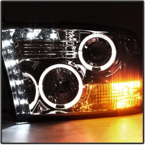 Smoked for Dodge for Ram 1500/2500/3500 09-10,for Ram 1500/2500/3500 11-18 Halo Projector Headlights Headlamp Driver Side&Passenger Side Chrome-Housing Heavy Duty Polycarbonate-Lens in Saudi Arabia
