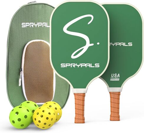 مجموعة مجاديف Pickleball من 4، مجموعة مخللات Pickleball اللطيفة المعتمدة من الولايات المتحدة الأمريكية مع 4 مجاديف Pickleball، 4 كرات داخلية وخارجية وحقيبة حمل واحدة، مجموعة كرات مخلل للرجال والنساء المبتدئين in Kuwait