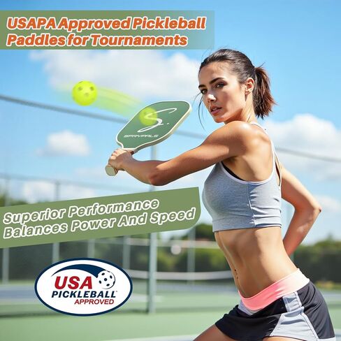 مجموعة مجاديف Pickleball من 4، مجموعة مخللات Pickleball اللطيفة المعتمدة من الولايات المتحدة الأمريكية مع 4 مجاديف Pickleball، 4 كرات داخلية وخارجية وحقيبة حمل واحدة، مجموعة كرات مخلل للرجال والنساء المبتدئين in Kuwait
