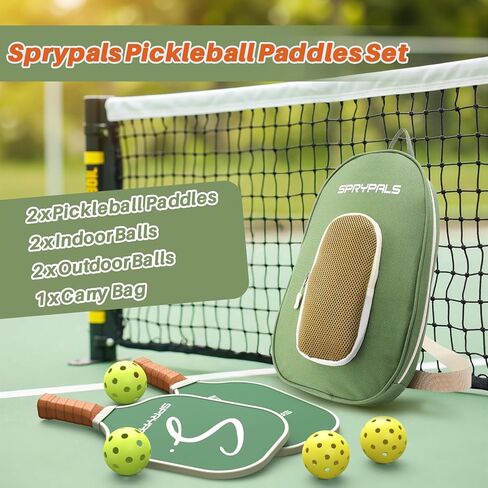 مجموعة مجاديف Pickleball من 4، مجموعة مخللات Pickleball اللطيفة المعتمدة من الولايات المتحدة الأمريكية مع 4 مجاديف Pickleball، 4 كرات داخلية وخارجية وحقيبة حمل واحدة، مجموعة كرات مخلل للرجال والنساء المبتدئين in Kuwait