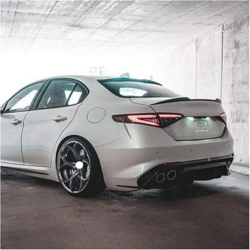 Car Tail Wings Fixed Wind Spoiler Rear Wing Auto Fixed Wind Wing Gloss Black Accessory Compatible For Alfa Romeo Giulia Spoiler 2015-2023(Carbon Look) in Saudi Arabia