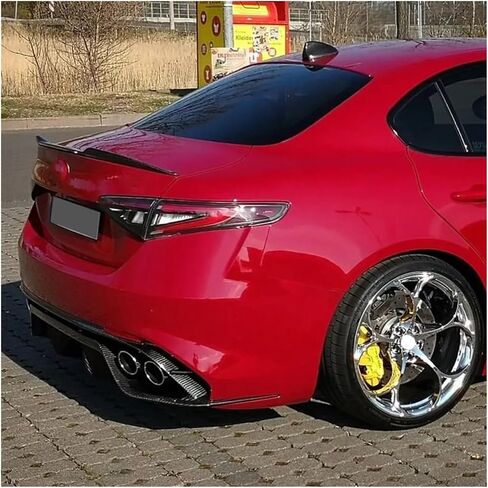 Car Tail Wings Fixed Wind Spoiler Rear Wing Auto Fixed Wind Wing Gloss Black Accessory Compatible For Alfa Romeo Giulia Spoiler 2015-2023(Carbon Look) in Saudi Arabia