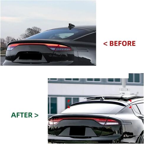 خلفي سقف المفسد جناح الشفة المتوافقة مع Kia Stinger 2017 2018 2019 2020 2021 2022 2023 تمديد الشفة المفسد الجذع الخلفي (نظرة ألياف الكربون) in Kuwait