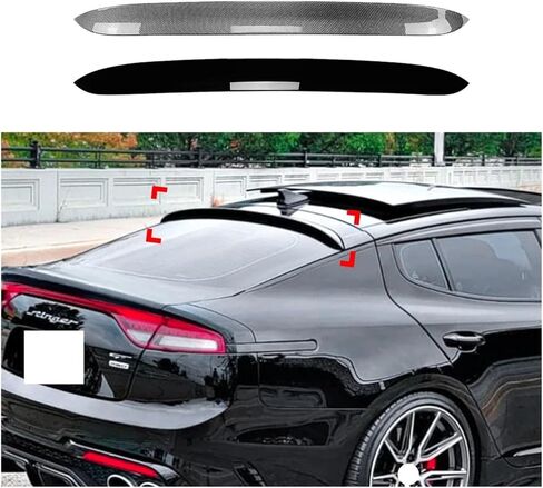 خلفي سقف المفسد جناح الشفة المتوافقة مع Kia Stinger 2017 2018 2019 2020 2021 2022 2023 تمديد الشفة المفسد الجذع الخلفي (نظرة ألياف الكربون) in Kuwait