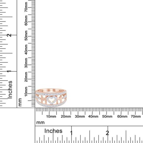 White Natural Diamond Mom Ring In 14k Gold Over Sterling Silver (0.20 Ct) in Saudi Arabia