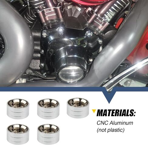 10 PCS دراجة نارية الترباس يغطي Chrome Bolt Head Caps طقم من أجل Harley Touring Road King Street Glide Road Glide Sportster 883 Dyna Fat Bob Softail Fat Biar (9mm-12mm) in Kuwait