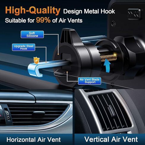 Car Phone Holder Mount, [Military-Grade Suction & Super Sturdy Base] 3 in 1 Universal Phone Mount for Car Dashboard Windshield Air Vent Hands Free Car Mount for iPhone Android Smartphone in Saudi Arabia