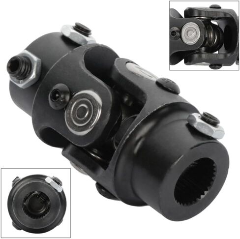 Single 3/4-30 Spline X 3/4" Dd Steering U-Joint Shaft Black (4Cr Alloy Steel) for Chevy for Bel Air for Biscayne for Camaro for Chevelle for Impala for Malibu for Monte Carlo for Nova in Saudi Arabia