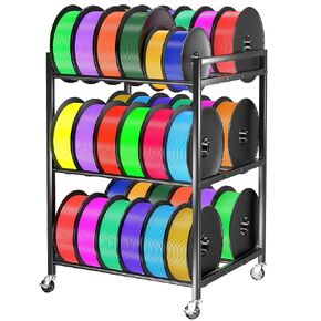 3D Printer Filament Storage Rack, 360°Rolling Filament Spool Holders Racks with Wheels, Heavy Duty Metal Shelf for PLA/ABS/TPU,Filaments Organzied for 3D Printing in Kuwait