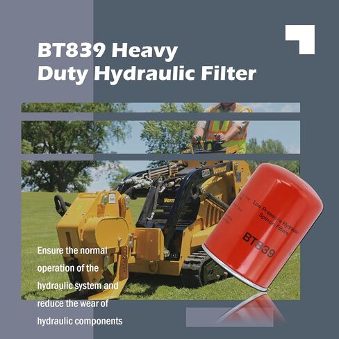 BT839 Heavy Duty Hydraulic Filter Compatible with Bobcat Ford Toro Vermeer John Deere New Holland Replaces 1A9023 8057000 HF6057 6516722 107249 7700040 (1 PCS) in Kuwait