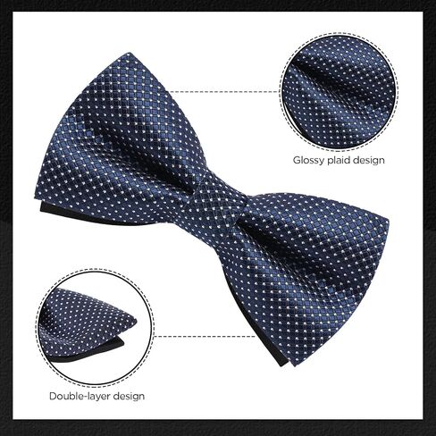 Men's Bow Tie, 8 Packs Pre-Tied Bow Tie, Adjustable Formal Tuxedo Bowtie Set for Men Wedding Gift in Kuwait