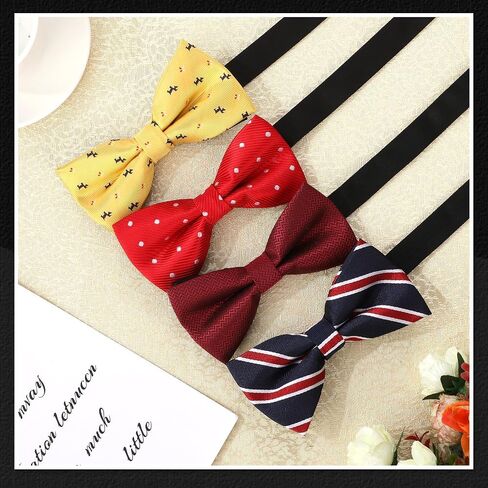 Men's Bow Tie, 8 Packs Pre-Tied Bow Tie, Adjustable Formal Tuxedo Bowtie Set for Men Wedding Gift in Kuwait