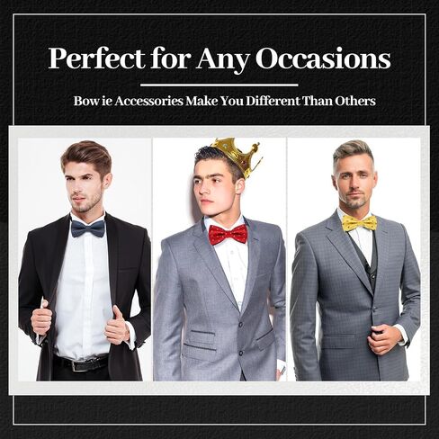 Men's Bow Tie, 8 Packs Pre-Tied Bow Tie, Adjustable Formal Tuxedo Bowtie Set for Men Wedding Gift in Kuwait