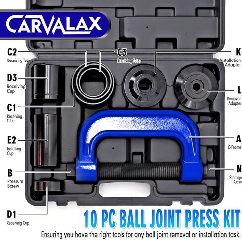 10-Piece Ball Joint Press Kit, Ball Joint Removal Tool Kit w/Universal Adapters and Sockets for Most 2WD/4WD Cars, Trucks and SUVs in Kuwait