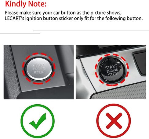 LECART Bling Car Accessories for Audi A4 A5 A6 A7 A8 Q5 Bling Engine Start Stop Button Cover Stickers Glitter Metal Decoration Decals 2Pcs in Kuwait