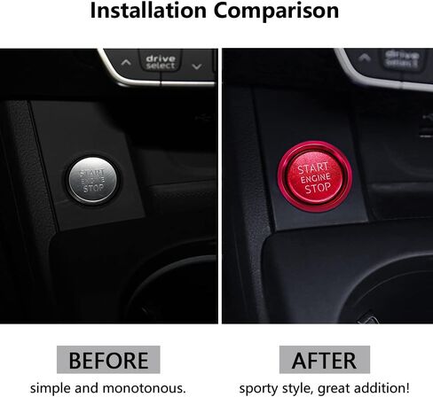 LECART Bling Car Accessories for Audi A4 A5 A6 A7 A8 Q5 Bling Engine Start Stop Button Cover Stickers Glitter Metal Decoration Decals 2Pcs in Kuwait