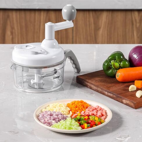 Geedel Large Food Chopper Vegetable Chopper, Manual Food Processor, 3 Cups | 3-in-1: Chop, Blend & Whisk, No BPA, Effortless Handle, Sharp Blade for Vegetable, Fruit, Meat, Nut, Ice, Salad, Salsa, etc in Kuwait