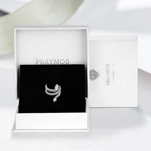 PRAYMOS Snake Ring 925 Sterling Silver Reptile Serpent Ring Vintage Punk Adjustable Open Ring for Women Men Snake Jewelry in Kuwait