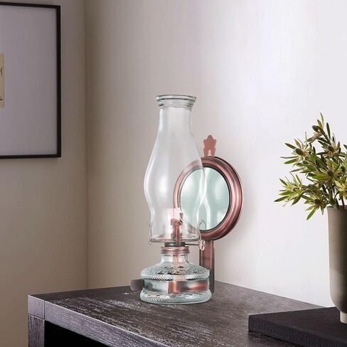 2 Pcs Large Oil Lamps Vintage Glass Kerosene Lantern Antique Wall Mounted Oil Lamps for Indoor Use Home Decor Rustic Hurricane Lamp for Emergency Lighting with 3/4" Wick Oil Lantern H12.6in in Kuwait