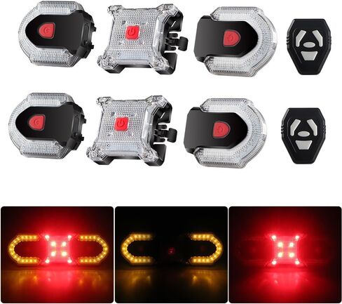 مجموعة أضواء الدراجة، 7 أوضاع لإشارة الانعطاف للدراجة مع جهاز تحكم عن بعد و6 أوضاع 1000 لومن مصابيح أمامية للدراجة قابلة لإعادة الشحن عبر USB ومقاومة للماء مناسبة للركوب الليلي in Kuwait