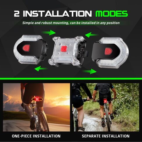 مجموعة أضواء الدراجة، 7 أوضاع لإشارة الانعطاف للدراجة مع جهاز تحكم عن بعد و6 أوضاع 1000 لومن مصابيح أمامية للدراجة قابلة لإعادة الشحن عبر USB ومقاومة للماء مناسبة للركوب الليلي in Kuwait