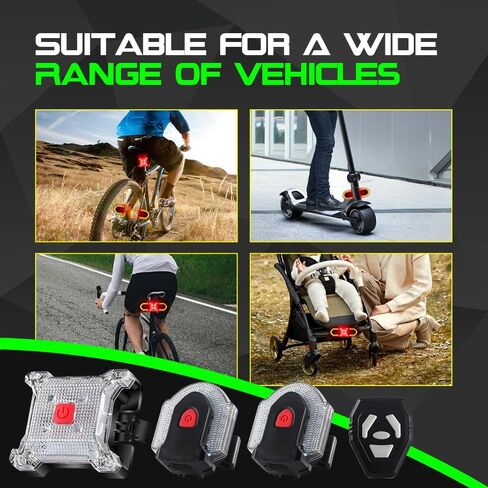 مجموعة أضواء الدراجة، 7 أوضاع لإشارة الانعطاف للدراجة مع جهاز تحكم عن بعد و6 أوضاع 1000 لومن مصابيح أمامية للدراجة قابلة لإعادة الشحن عبر USB ومقاومة للماء مناسبة للركوب الليلي in Kuwait