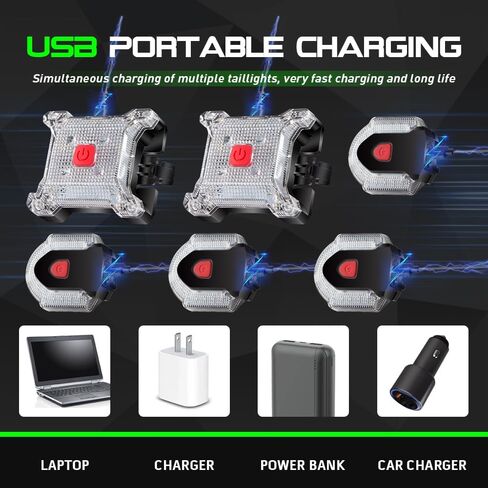 مجموعة أضواء الدراجة، 7 أوضاع لإشارة الانعطاف للدراجة مع جهاز تحكم عن بعد و6 أوضاع 1000 لومن مصابيح أمامية للدراجة قابلة لإعادة الشحن عبر USB ومقاومة للماء مناسبة للركوب الليلي in Kuwait