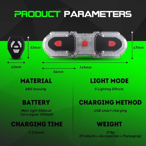 مجموعة أضواء الدراجة، 7 أوضاع لإشارة الانعطاف للدراجة مع جهاز تحكم عن بعد و6 أوضاع 1000 لومن مصابيح أمامية للدراجة قابلة لإعادة الشحن عبر USB ومقاومة للماء مناسبة للركوب الليلي in Kuwait