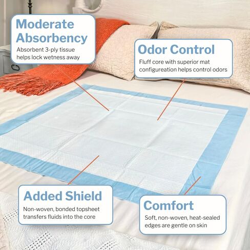 منصات سرير طبية يمكن التخلص منها من McKesson 12 "× 17" [50 العدد] ، والامتصاص الثقيل ، والطبقات 3 ، ومسلسلات سلس الأنسجة للبالغين ، والمسنين ، والطفل ، والبال ، والبال. in Saudi Arabia