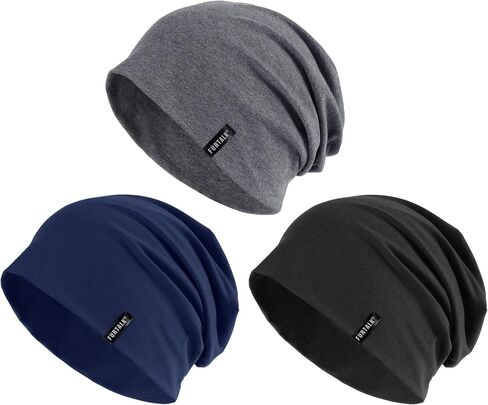 FURTALK Slouchy Beanie for Men Women Breathable Cotton Summer Beanie Unisex Running Sleeping Skull Caps Chemo Headwear in Saudi Arabia