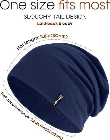 FURTALK Slouchy Beanie for Men Women Breathable Cotton Summer Beanie Unisex Running Sleeping Skull Caps Chemo Headwear in Saudi Arabia