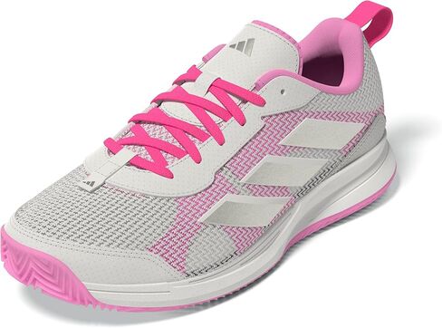 adidas Women's Avaflash Tennis Sneaker, White/Silver Metallic/Lucid Pink, 7.5 in Saudi Arabia