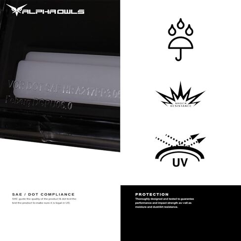 Alpha Owls 8712191 Crystal Headlights With White LED Light Bar - Black Amber Fits 2012-2015 Toyota Tacoma in Kuwait