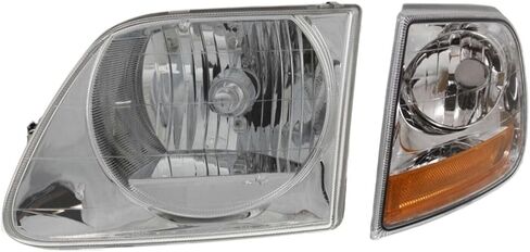 OKJHFD 2PCS المصباح الأمامي الجانب الأيسر عدسة شفافة واضحة مع المصابيح الأمامية لمفكرة FORD لـ F150 BASE 97-00 & LARIAT/XL/XLT 97-03 و 99-03 لـ F250 BASE/LARIAT/XL/XLT 97-99 in Kuwait