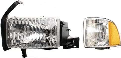 المصباح الأيسر الأيسر عدسة صافية مع المصباح الأمامي لمفصلي ل Dodge لـ RAM 1500 Base 94-96 & Laramie // Sport/WS 97-01 for RAM 2500/3500 BASE 94-02 16579643 55054781AH in Saudi Arabia
