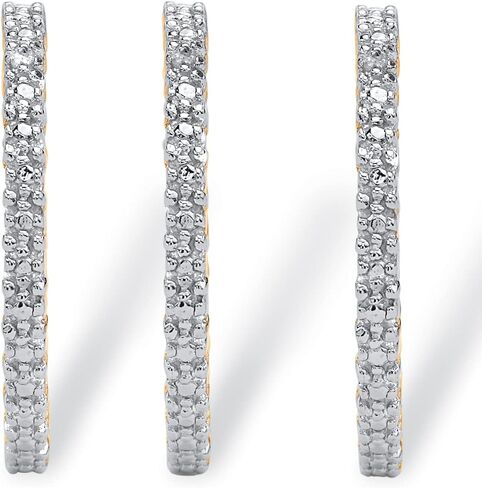 PalmBeach Yellow Gold-plated Sterling Silver Genuine Diamond Accent 3 Piece Eternity Ring Sizes 6-10 in Saudi Arabia