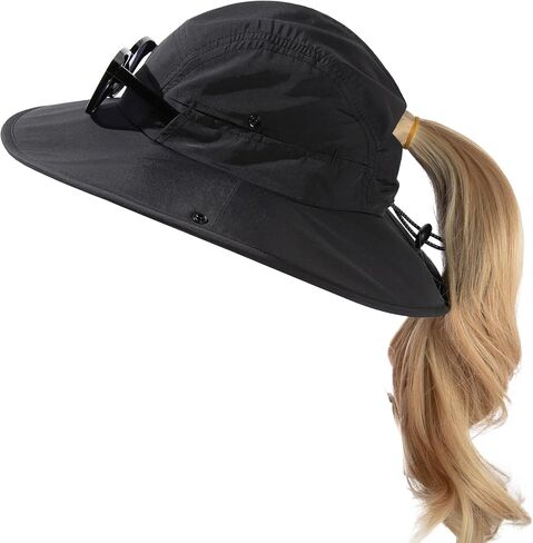 TOP-EX Ponytail UV Protection UPF50+ Wide Brim Breathable Waterproof Foldable Hiking Outdoors Sun Hats for Women in Saudi Arabia
