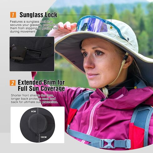 TOP-EX Ponytail UV Protection UPF50+ Wide Brim Breathable Waterproof Foldable Hiking Outdoors Sun Hats for Women in Saudi Arabia