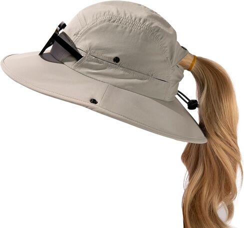 TOP-EX Ponytail UV Protection UPF50+ Wide Brim Breathable Waterproof Foldable Hiking Outdoors Sun Hats for Women in Saudi Arabia