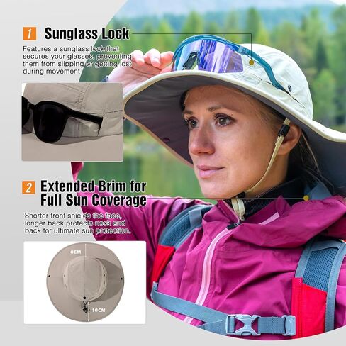 TOP-EX Ponytail UV Protection UPF50+ Wide Brim Breathable Waterproof Foldable Hiking Outdoors Sun Hats for Women in Saudi Arabia