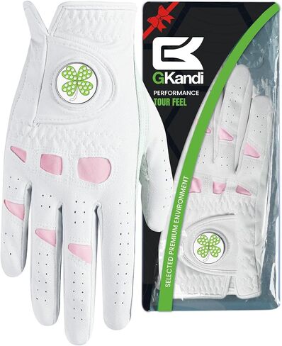 Golf Gloves Women Leather Left Hand for Right Hander Golfer with Ball Marker, Weather Grip Breathable Size Small Medium Large XL in Saudi Arabia