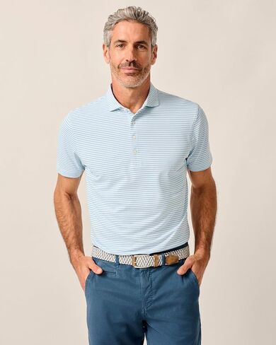 johnnie-O Performance Mesh Polo - Stetson Stripe in Kuwait