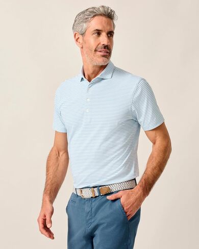 johnnie-O Performance Mesh Polo - Stetson Stripe in Kuwait