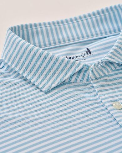 johnnie-O Performance Mesh Polo - Stetson Stripe in Kuwait