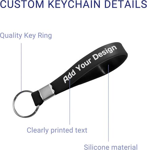 Custom Silicone Keychains -10/30/50/100 pack Customized Key Rings for Cellphone Backpack for Men Women Teens in Kuwait