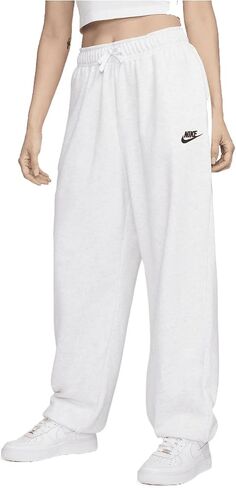 بنطال رياضي كبير الحجم متوسط ​​الارتفاع للنساء من Nike Sportswear Club Fleece (الولايات المتحدة، Alpha، X-Large، عادي، عادي، أسود/أبيض) in Saudi Arabia