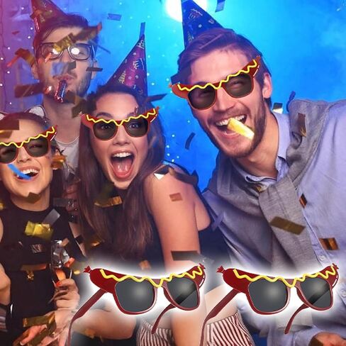 2Pcs Hot Dog Eyeglasses Funny Sunglasses Dance Party Makeup Glasses Summer Dress Up Decorative Eyewears in Saudi Arabia
